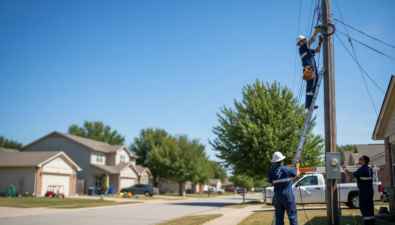 Residential electrician providing installation services in Kirvin, TX